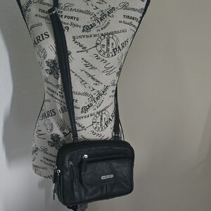 MultiSac Black & Silver W/ Lots Of Compartments Crossbody Bag (EUC)🖤🩶🖤